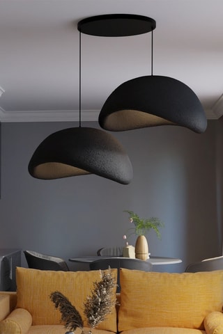 Candeeiro suspenso - Preto - 2 x 40 W