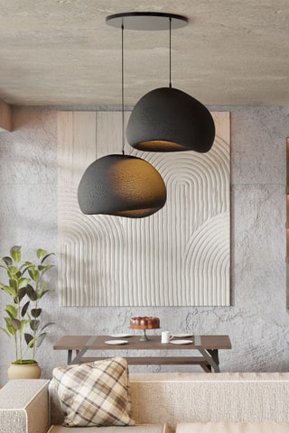Candeeiro suspenso - Preto - 2 x 40 W