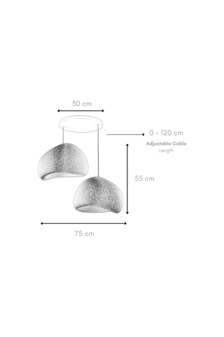 Candeeiro suspenso - Cinzento-escuro - 2 x 40 W
