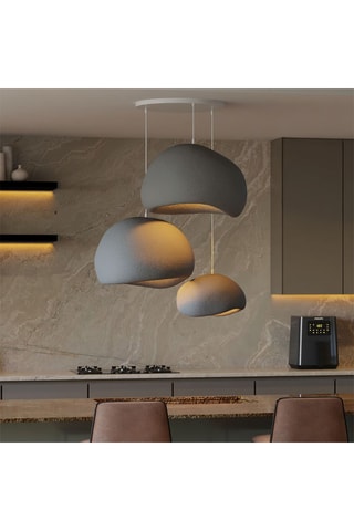 Candeeiro suspenso - Cinzento - 3 x 40 W