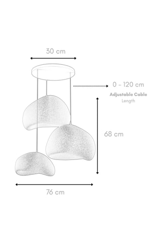 Candeeiro suspenso - Cinzento - 3 x 40 W