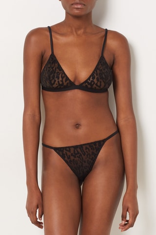 Soutien-gorge Leopard Slub - Noir