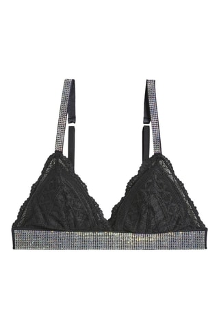 Soutien-gorge push-up Idole Strass - Noir