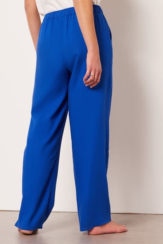 Pantalon de pyjama taille haute en lin Cemil - Bleu roi