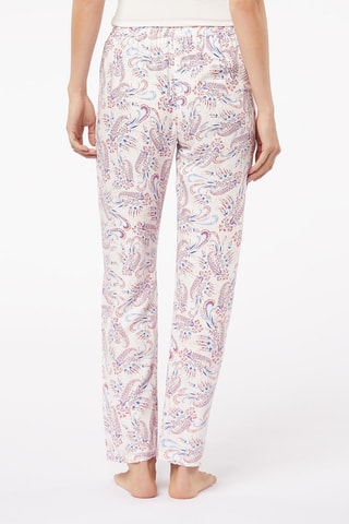Pantalon de pyjama taille haute Solis - Ecru et corail