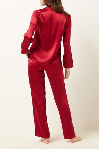Pantalon de pyjama en soie Pearly - Rouge