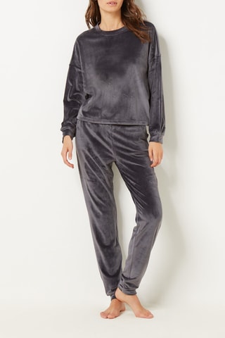 Jogging de pyjama en velours Dunkan - Gris foncé