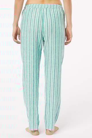 Pantalon de pyjama en lin taille haute Anis - Vert