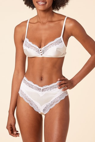Culotte en soie taille haute Magnolia - Ecru