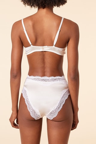 Culotte en soie taille haute Magnolia - Ecru