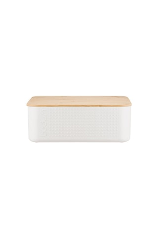 Caixa para pão modelo pequeno tampa em bambu - 19 x 29 x 11 cm