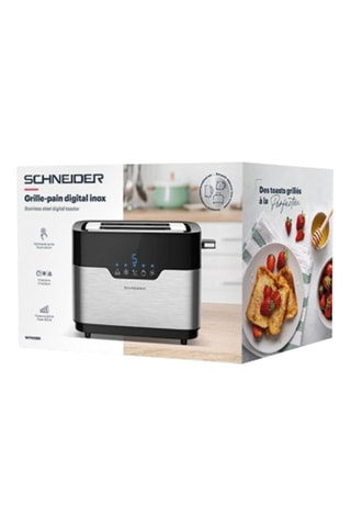 Grille-pain tactile - 920 W - 2 fentes - Argenté et noir