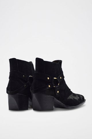 Nubuck Enkellaarzen CA-1547 - Zwart