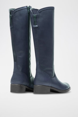 Leren Laarzen Marineblauw