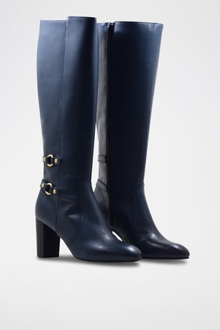 Leren Laarzen Marineblauw