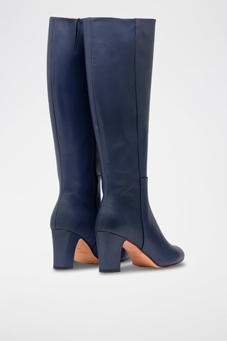 Leren Laarzen Marineblauw