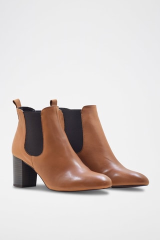 Leren Enkellaarzen Andiara Camel