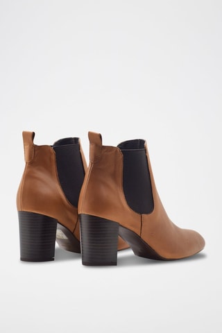 Leren Enkellaarzen Andiara Camel