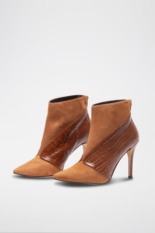 Leren Enkellaarzen Camel
