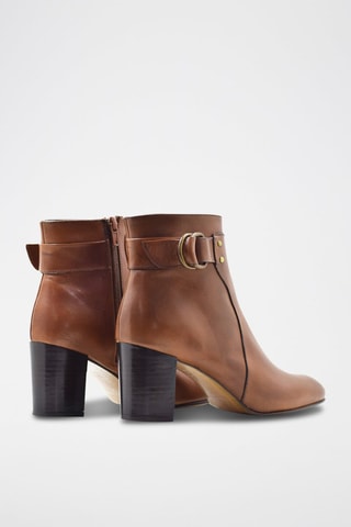 Leren Enkellaarzen Camel