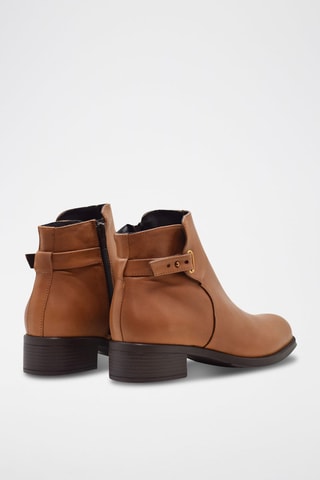 Leren Enkellaarzen Camel