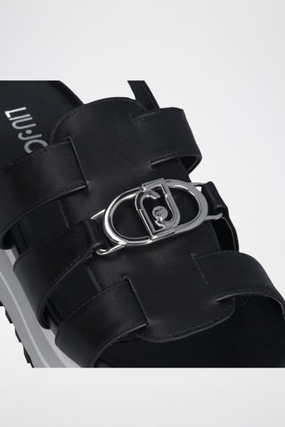 Sandales compensées en cuir Maxi Wonder - Noir