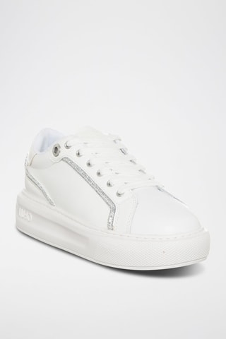 Baskets plateformes en cuir Kylie - Blanc