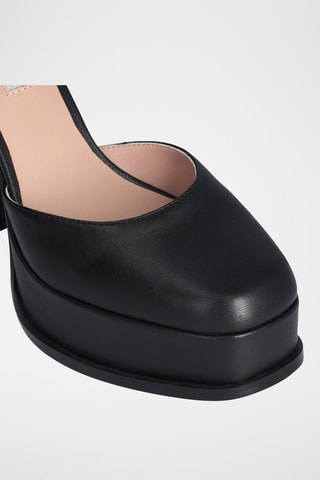 Escarpins plateformes en cuir de chèvre Naira - Noir