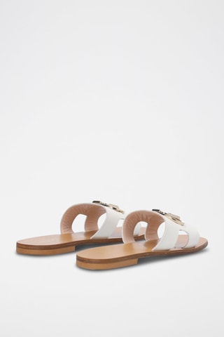Mules en cuir de taureau Saba - Blanc