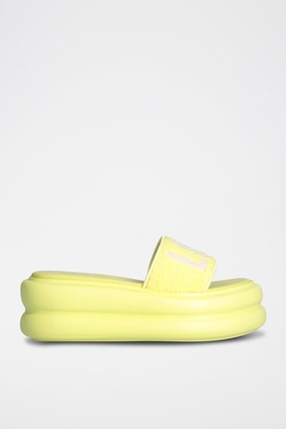 Mules plateformes Aria - Jaune fluo