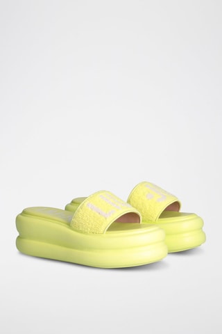 Mules plateformes Aria - Jaune fluo