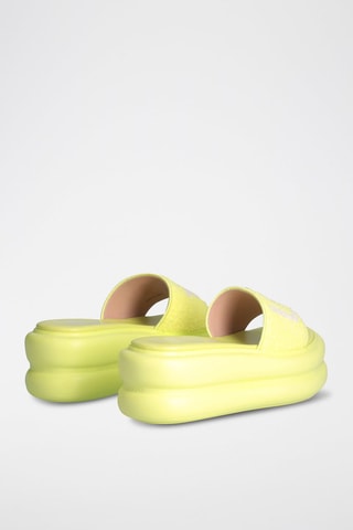 Mules plateformes Aria - Jaune fluo