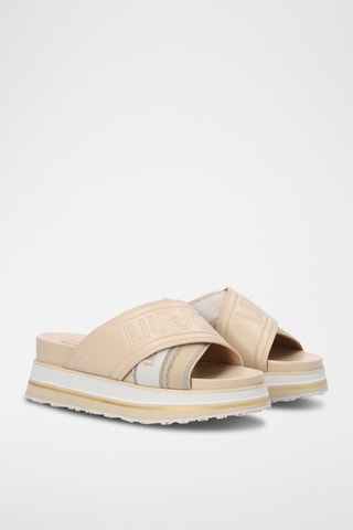 Mules plateformes Frida - Rose poudré