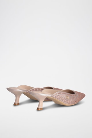 Mules à talons Gemy - Rose poudré