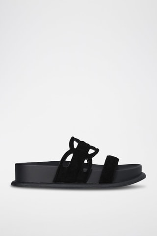 Mules en nubuck Loren - Noir