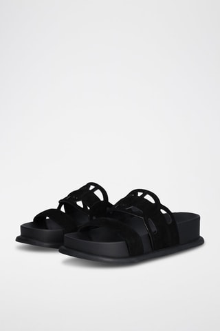 Mules en nubuck Loren - Noir