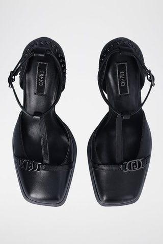 Salomés à talons en cuir Nana - Noir