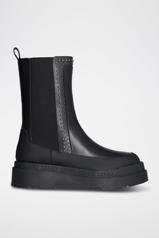 Bottines en cuir Love - Noir