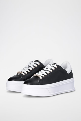 Baskets plateformes en cuir Selma - Noir