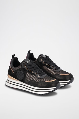 Sneakers plateformes en nubuck Maxi Wonder - Noir
