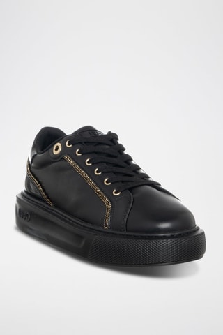 Baskets plateformes en cuir Kylie - Noir
