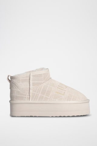 Bottines fourrées en cuir - Beige