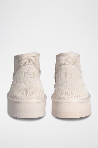 Bottines fourrées en cuir - Beige