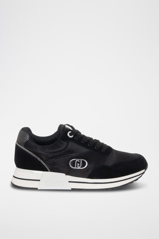 Sneakers compensées en cuir - Noir