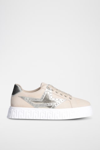 Baskets plateformes en cuir - Beige