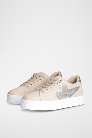 Baskets plateformes en cuir - Beige