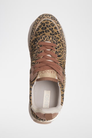 Sneakers plateformes en cuir - Marron