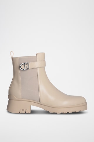 Bottines en cuir - Taupe