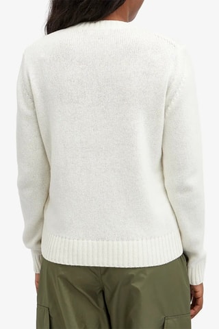 Sweat en laine vierge et cachemire Logo - Blanc