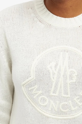 Sweat en laine vierge et cachemire Logo - Blanc